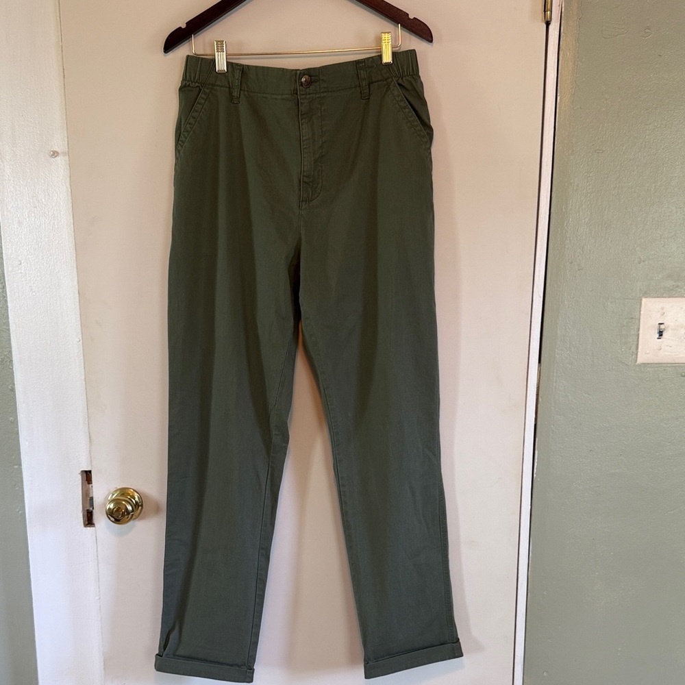 Old Navy Women’s Olive Green Cotton OG Chino Pants Sz L Tall NWOT